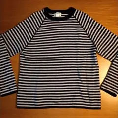 J·CREW　ジェイクルー　白タグ　セーター　ニット　L　ボーダー　紺×ベージュのサムネイル