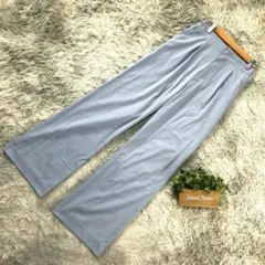 美品❗️【SISVEIL】カジュアルパンツ(38) ライトブルー 薄手