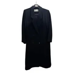 最高級 カシミヤ100% Carelia ダブル ロングコート 11号 黒 日本