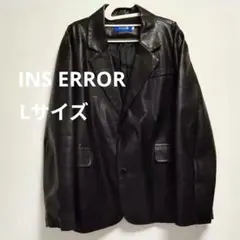 INS ERROR インスエラー フェイクレザー テーラードジャケット 黒 L