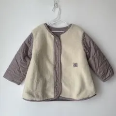 【美品】春物　キッズ フリースジャケット クリーム色と薄紫色