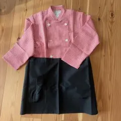 シェフジャケットと黒エプロンのセット