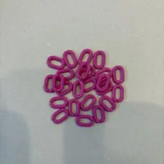 プラスチック製 チェーンパーツ レッド 1連10個セット約19mm×31mm 