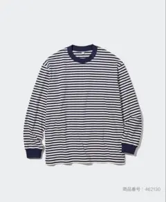 ユニクロ ウォッシュコットンボーダークールネックTシャツ