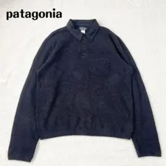 【希少】patagonia メリノウール 長袖 ポロニット チャコール M