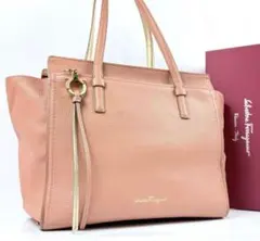 フェラガモ、エイミーピンク レザー トートバッグ