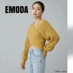 EMODA エモダ　マスタード ラップセーター 長袖　ニットのサムネイル