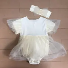 アイボリー チュールスカート ベビードレス