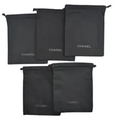 即出荷 5枚セット CHANEL 巾着 ポーチ ブラック シャネルのサムネイル