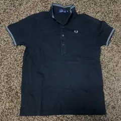 FREED PERRY フレッドペリー　ポロシャツ　ブラック×シルバー　サイズM