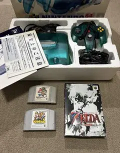 NINTENDO64 クリアブルー 本体 ソフト付き
