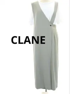 クラネ CLANE ノースリーブ ワンピース カーキ オーバーオール サイズ0のサムネイル