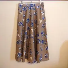 イェッカヴェッカ☆フラワープリントスカート☆ブラウン