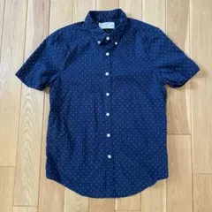 Abercrombie & Fitch ネイビー ドット柄 半袖シャツ M