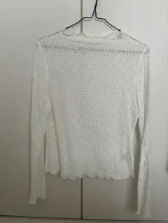 H&M ホワイト　レース　長袖　トップス　Mのサムネイル