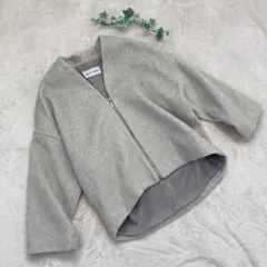 Alphabet's alphabet ノーカラージャケット グレーベージュ F