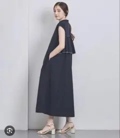 UNITED ARROWS アローズ タフタティアードワンピース ノースリーブ