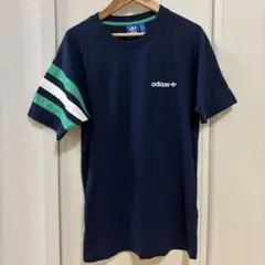 adidas originalsアディダスオリジナルス ネイビー ラインTシャツ