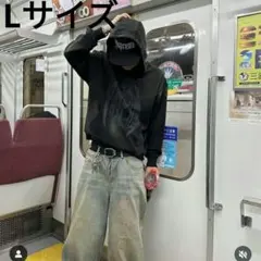 L　antimid　PIGMENT LOGO HOODIE -BLACK