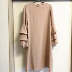 ZARA BASIC フリルスリーブワンピース Sサイズ ピンク