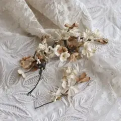 小花の布花ティアラ コミュニオン花冠 グローブドマリエ フランス