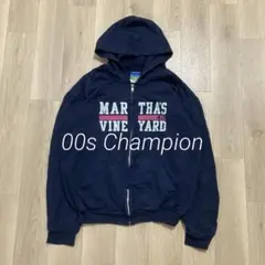 00s Champion プリントジップパーカー 実寸M y2k ジャストサイズ