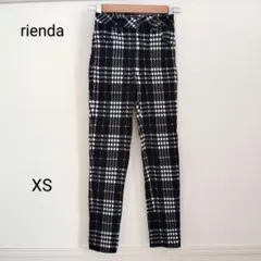 じ*ん様 rienda リエンダ コットン チェック柄 スキニーパンツ XS 秋