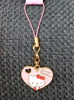 サンリオピューロランド限定❦キティ　ハート型　ストラップ　根付　キーホルダー