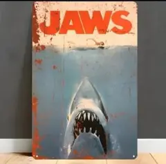 【輸入品】ブリキ看板/スティーヴン・スピルバーグ監督映画『ジョーズ』ポスター看板