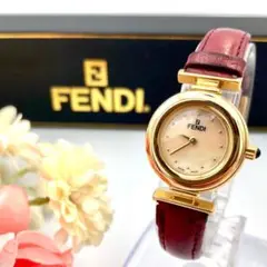 FENDI 320L 腕時計 クオーツ シェル文字盤 ケース付 新品電池 稼働品