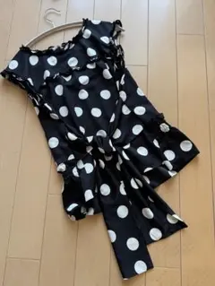 TOBECHIC ドットブラウスリボン