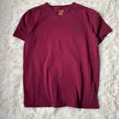 ポロラルフローレン　ワンポイント　刺繍ポニー　Tシャツ　ボルドー◆6081