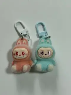 ラブブ　フロッキーマスコットキーホルダーセット
