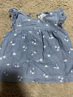 carter's 花柄 ブルー シャツ 12ヶ月