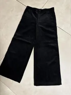 UNIQLOC コーデュロイ ブラック ワイドパンツ