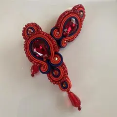 フラメンコ用赤青ビーズアクセサリー