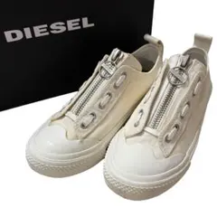 DIESEL スニーカー ゴールド ジップアップ - メルカリ