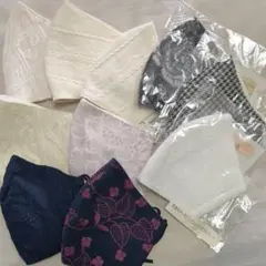 布マスク10枚セット　ニット生地、刺繍生地など