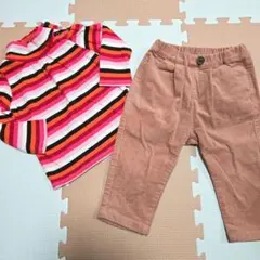 ボーダー柄 トップスとパンツ セット 80cm