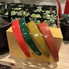 【昭和レトロ】カラフル カチューシャ 4本セット デッドストックのサムネイル
