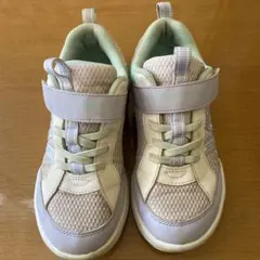 SYUNSOKU キッズスニーカー 白/パープル　21センチ2E