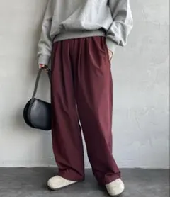 ジーンズファクトリー シャカシャカパンツ ナイロンパンツ バーガンディ 赤