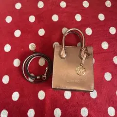 タグ付き　マイケルコース　メタリック　ピンクゴールド　2way ミニバッグ