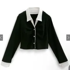 GRL シャツレイヤード風ショート丈トップス[dk1355]