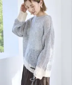 AMERICAN HOLIC グレーアイボリー ニット L