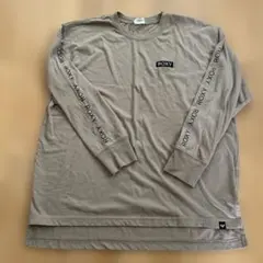 ROXY ロゴ刺繍入り長袖Tシャツ ベージュ