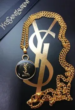 【正規 未使用】YVES SAINT LAURENT黒金/3㎜ネックレスチェーンのサムネイル