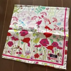 未使用　LIBERTY 大判ハンカチ　リバティ　花柄　昆虫　トンボ　蝶