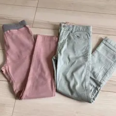 ピンク ミントグリーン　ジーンズ　バックナンバー　130cm グリーン　レギンス
