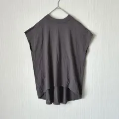 1589 グローバルワーク フレンチスリーブカットソー Tシャツ L チャコール